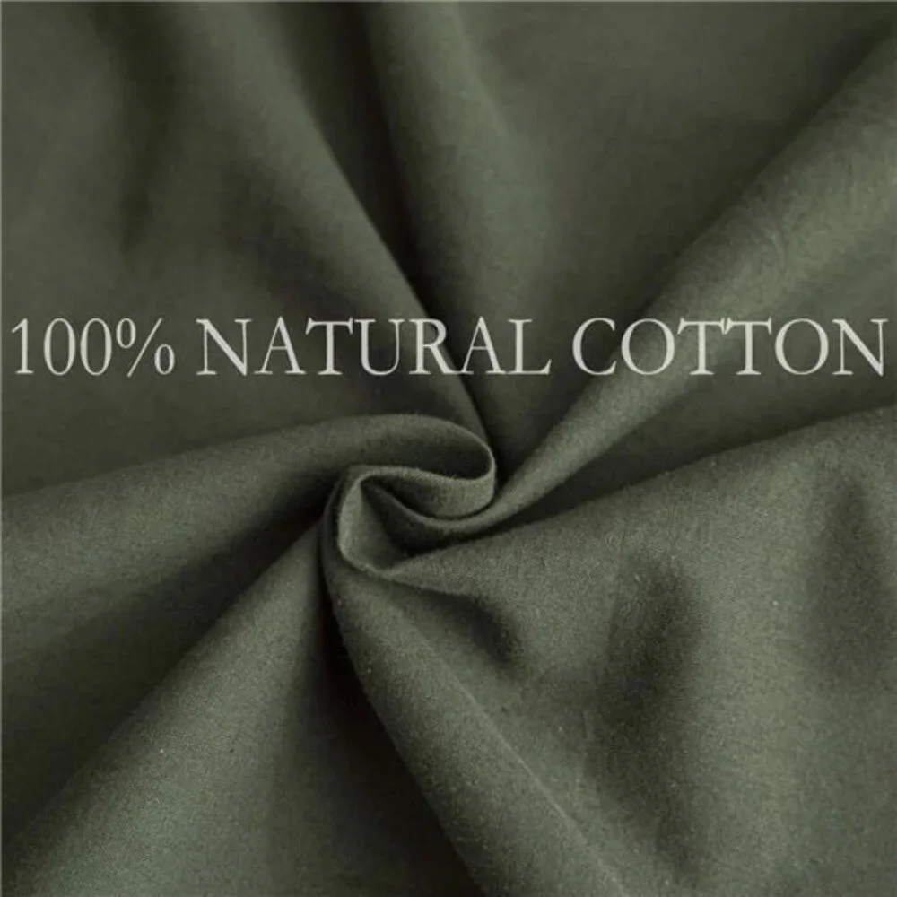 NEW West Elm Dark Green 100% Cotton Boho Queen King Bedding Duvet Sham Case Set